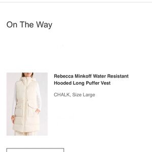 Rebecca Minkoff Cream Hooded Long Puffer Vest
